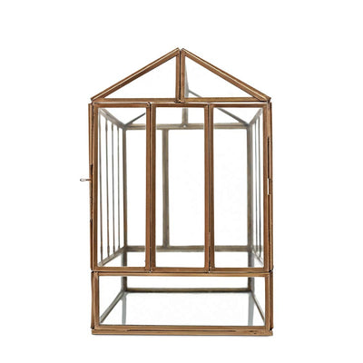Urban Born Handmade Indoor Tabletop Greenhouse Terrarium-- 10(L) x 6.5(W) x 10(H)" (Bronze)